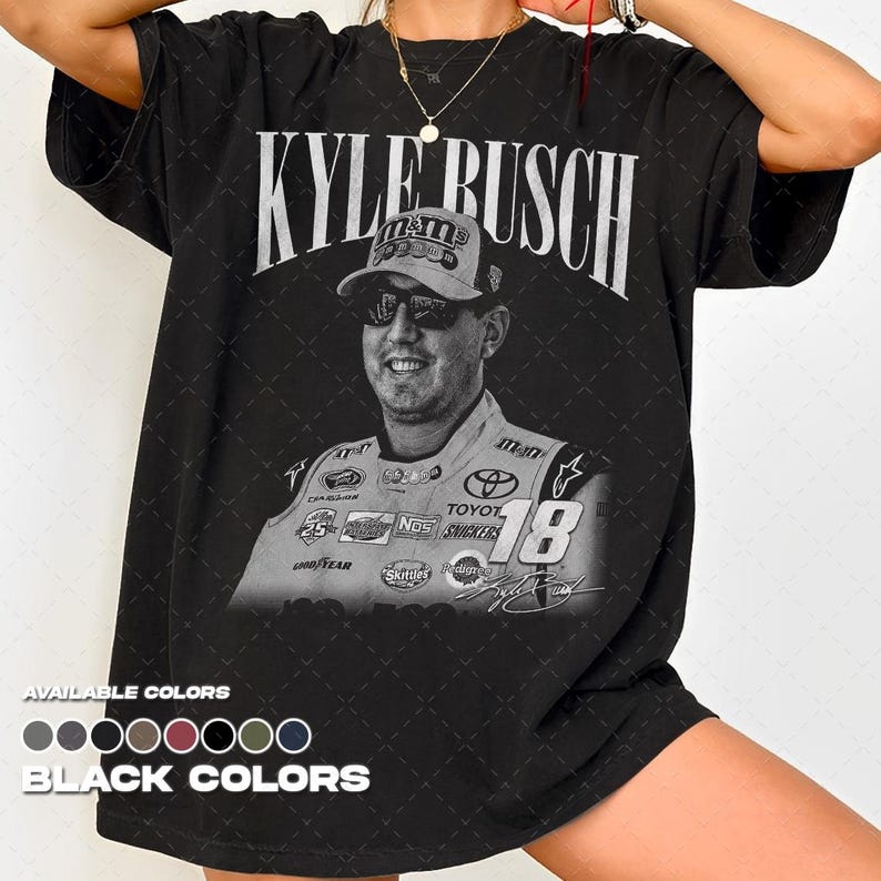 Comfort Colors® Vintage 90s Kyle Busch Racing Graphic T-Shirt, Kyle Busch T-Shirt, Unisex Tee image 2