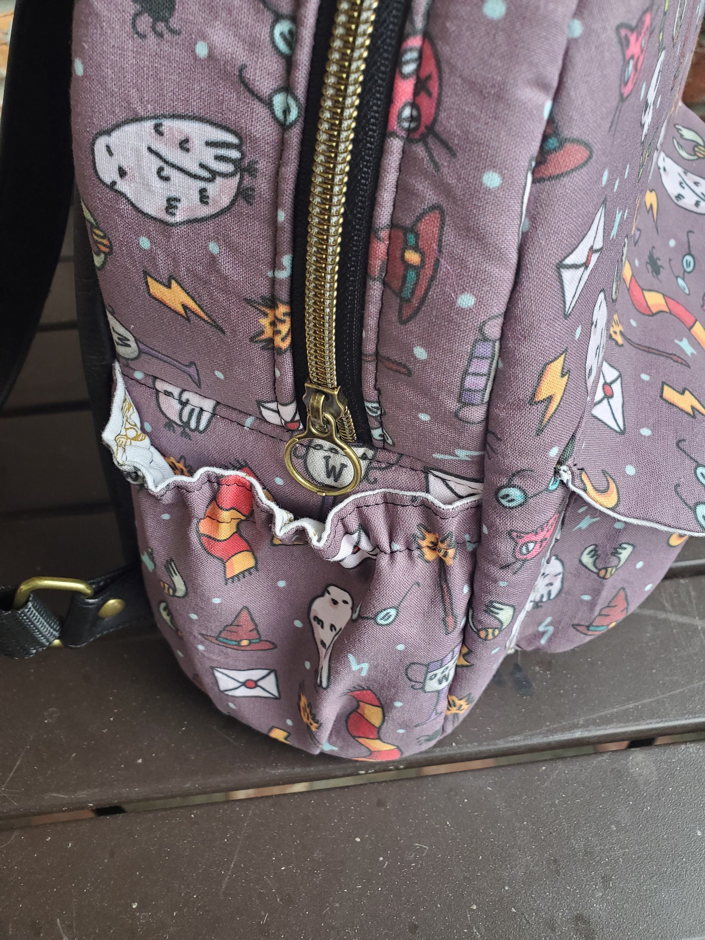 Loungefly Gray Backpack with Red and Orange Wizard Icons Wizard Icons Mini Backpack - Etsy main image 4
