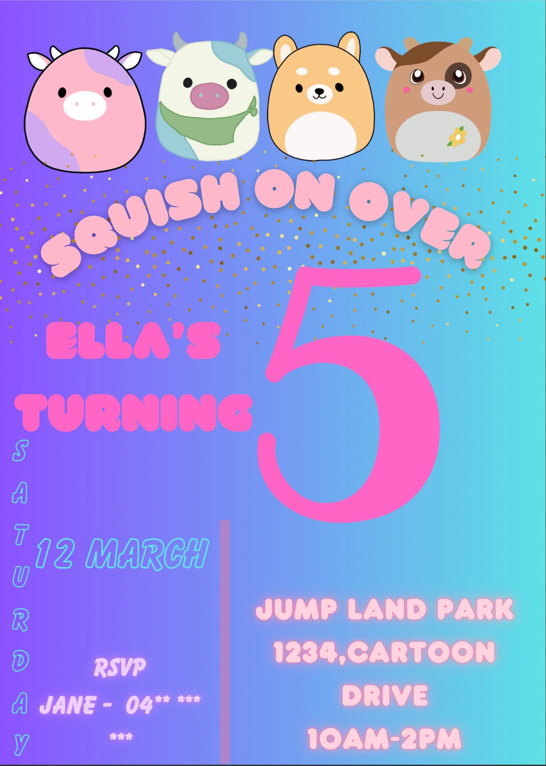 SQUISHMALLOW BIRTHDAY INVITE Etsy