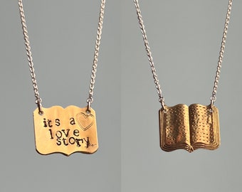 It’s a love story Book Pendant with sterling chain and brass book taylor swift lyrics