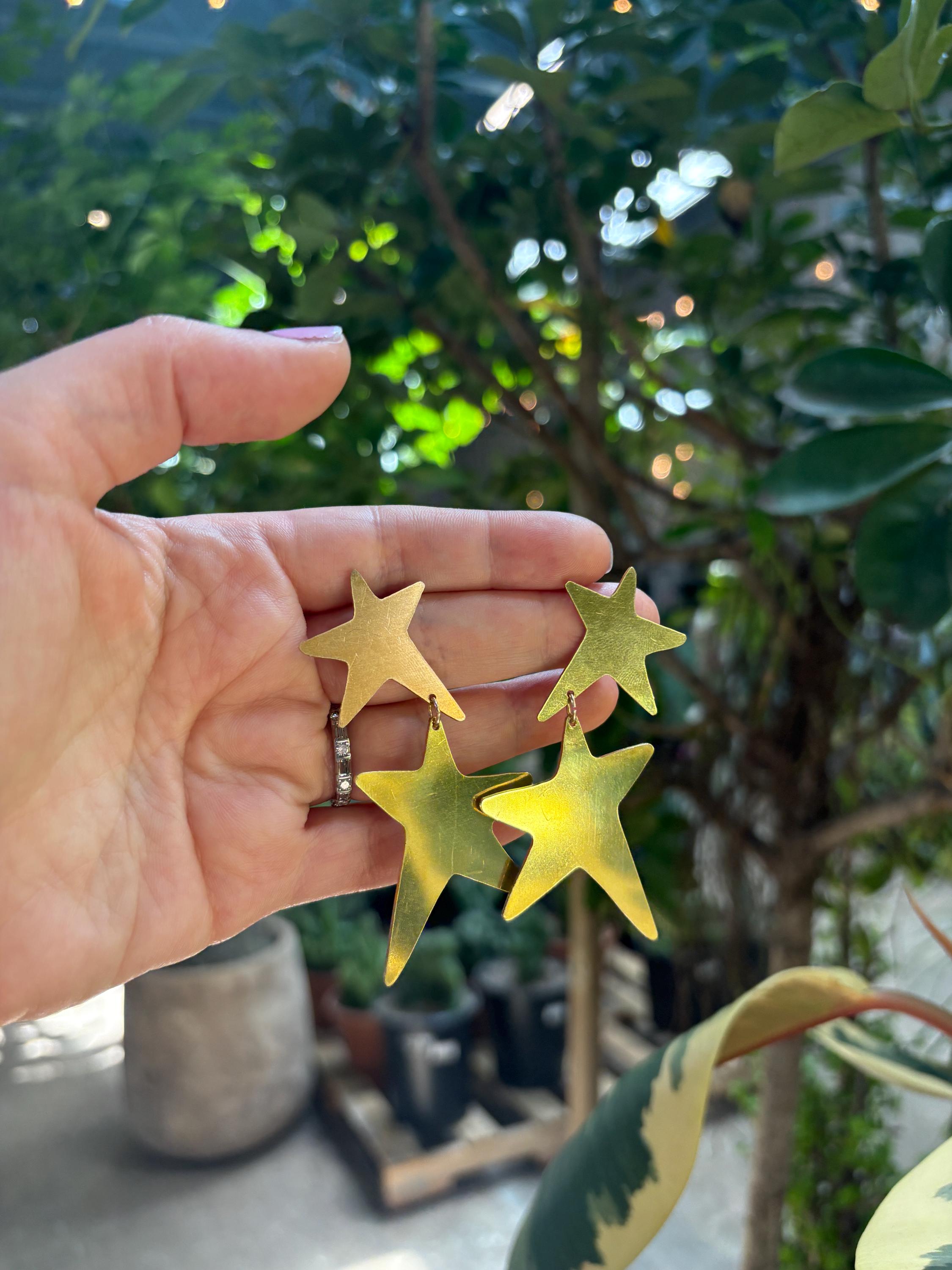 Kvanu Orecchini Pendenti A Stella In Pelle Fatti A Mano - Bohémien Lunghi E Leggeri, Gioielli Regalo Per Donna