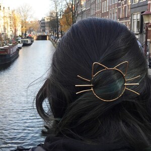 Handmade THE ORIGINAL Cat Hair Pin // Bun Holder // Whiskers Hair Slide image 10