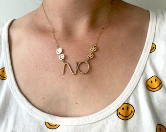 No Smiles Necklace Handmade No Word Necklace with Happy Faces