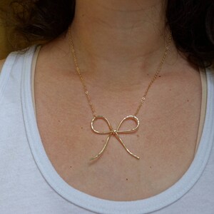 14k Gold Filled Big Bow Necklace Pendant image 3