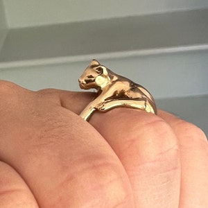 Handmade Curled Up Cat Ring Curved Around the Finger Kitten Ring Cat Lover Cat Lady Ring image 1