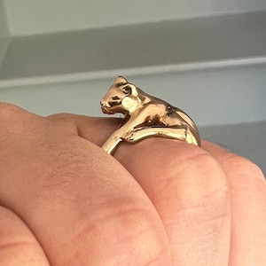 Handmade Curled Up Cat Ring Curved Around the Finger Kitten Ring Cat Lover Cat Lady Ring