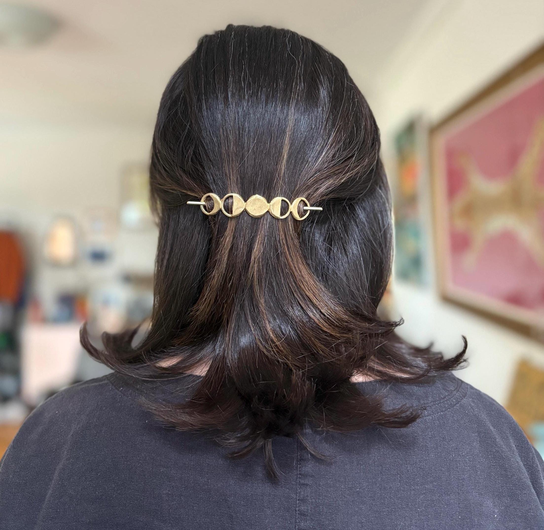 Gold Moon Hair Pin - Etsy