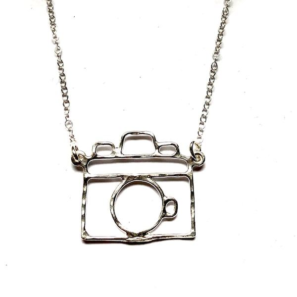 Handmade Camera Necklace Small Handmade Brass or Sterling Silver Old Fashiond Holga Camera Pendant Photographer Gift
