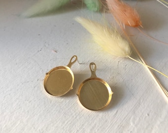 Handmade Brass Frying Pan Studs with Sterling Silver Posts