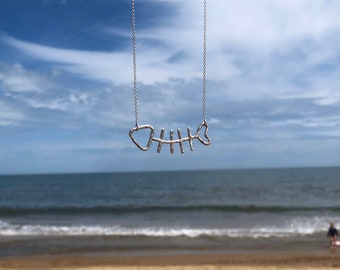 Handmade Fish Sticks- Sterling Silver Fish Necklace