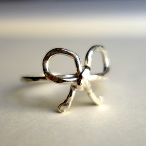 Handmade Sterling Silver Bow Ring Promise Ring Knot Ring image 3