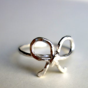 Sterling Silver Bow Ring Promise Ring Knot Ring image 2