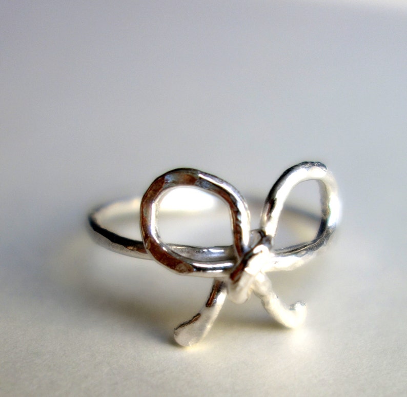 Sterling Silver Bow Ring Promise Ring Knot Ring image 2