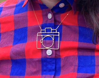 Brass Camera Necklace