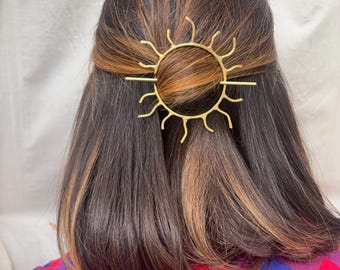 Handmade Brass Sun Hair Pin - Rachel Pfeffer Design