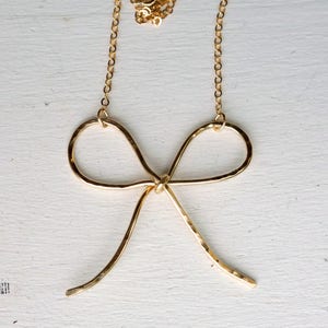 14k Gold Filled Big Bow Necklace Pendant image 4