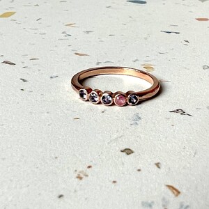 Tanzanite and Pink Sapphire in 14k Rose Pink Gold Low Bezel 5 image 3