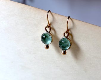 Candy Emerald Drop in Sterling Silver and 14k Gold