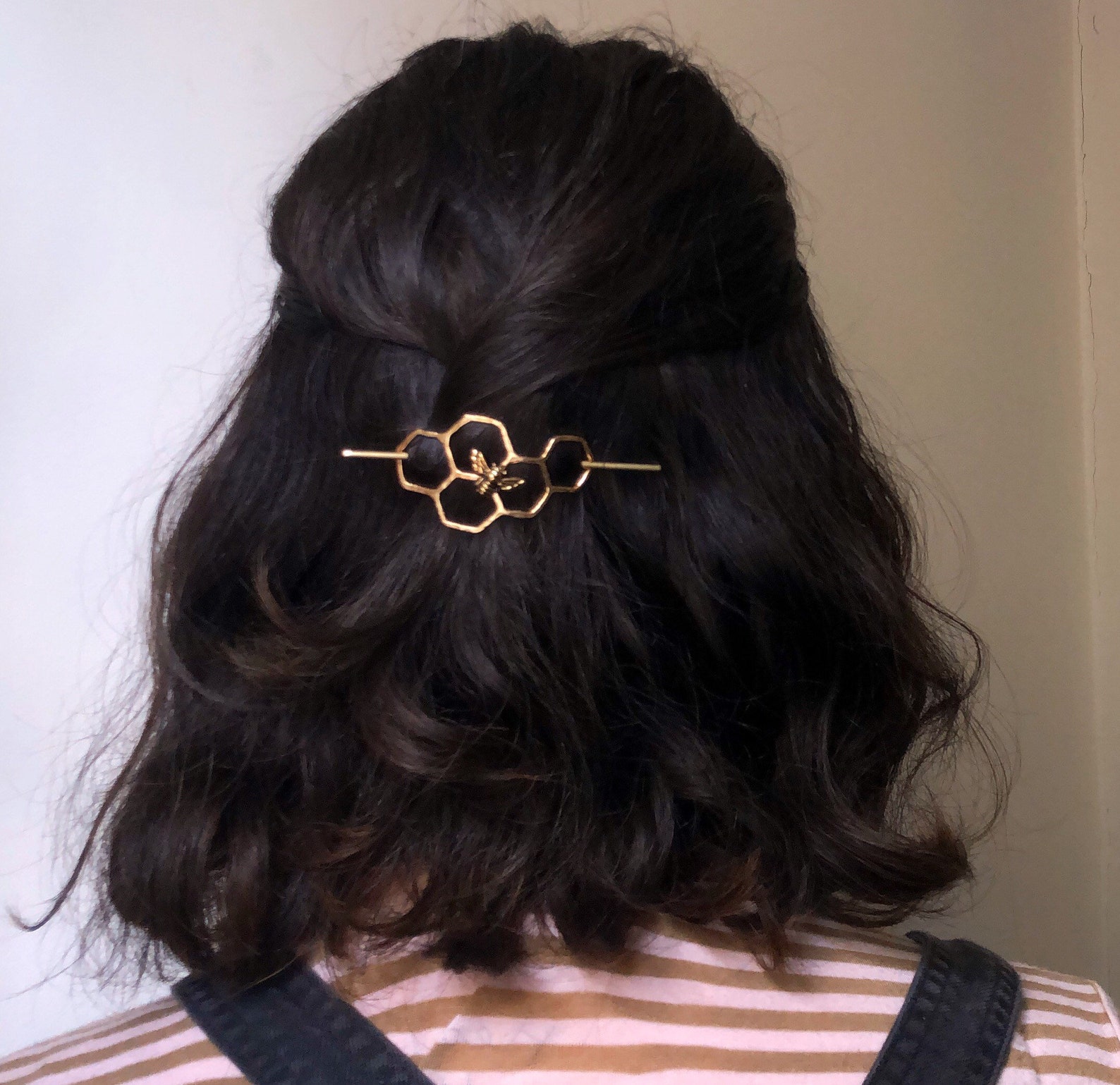Hair Clip Bun Pin Mini Brass Handmade Hair Bun Slide Etsy