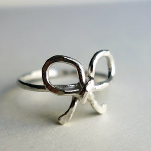 Sterling Silver Bow Ring Promise Ring Knot Ring image 1