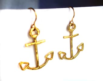 Handmade Gold Plated Anchor Dangles