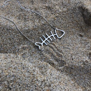 Handmade Fish Sticks Sterling Silver Fish Necklace image 3