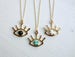 The Beholder - Eye Pendant in Gold with Onyx, Turquoise or Opal 