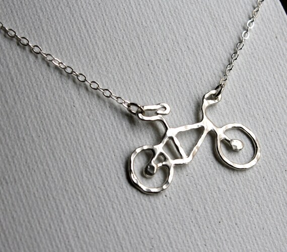 Handmade Tiny Sterling Silver Bike Pendant by Rachel Pfeffer Etsy