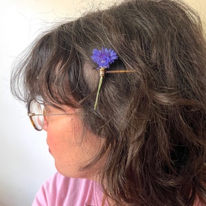 Handmade Flower Holder Bobby Pin Wildflower Hair Pin Flower Holder Bridal Hair image 4