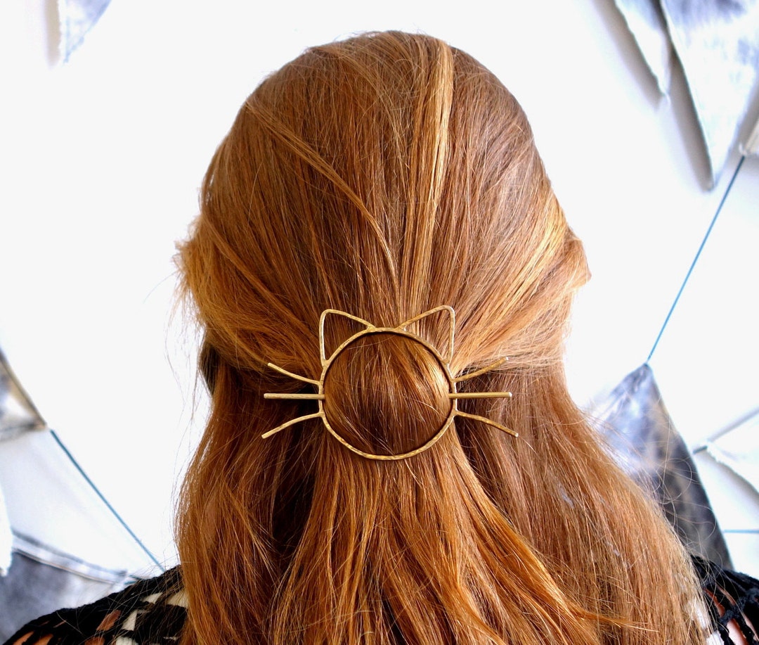 Cat Whiskers Hair Slide - Original Rachel Pfeffer Handmade Brass