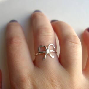 Sterling Silver Bow Ring Promise Ring Knot Ring image 5