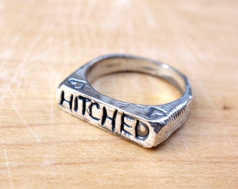 Handmade Handcarved Hitched Ring in Sterling Silver
