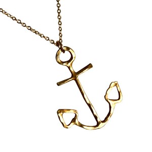 Handmade 14k gold plated Nautical Handmade Anchor Necklace image 2