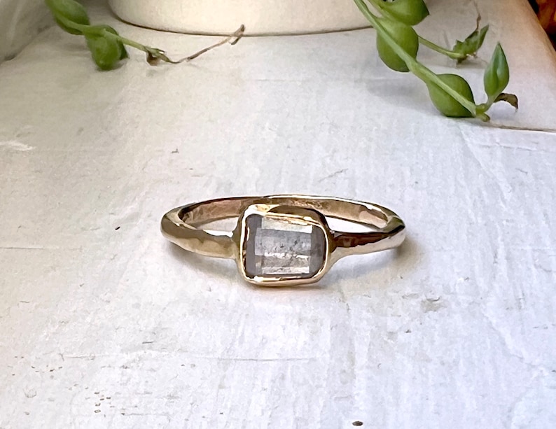 Handmade Natural Rosecut Diamond Alternative Engagement Ring Funky Gold Low Profile image 3