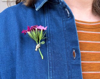 The Original Handmade Hand Lapel Pin Brooch – Holding Flowers Boutonnière - Made by Rachel in Maryland USA