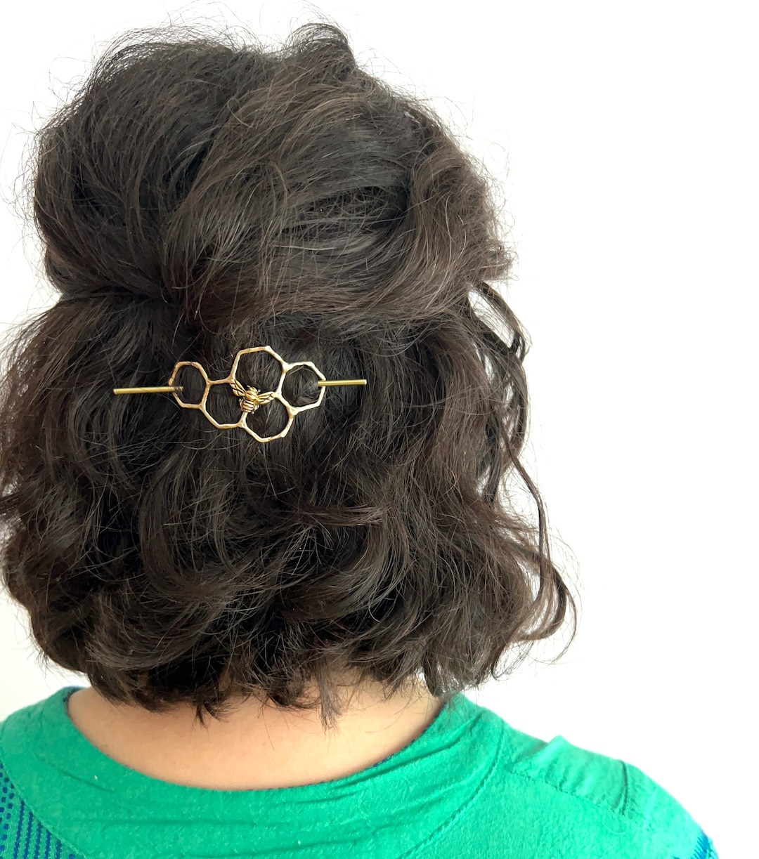 Hair Clip Bun Pin Mini Brass Handmade Hair Bun Slide Pin