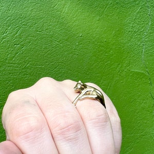 Handmade Curled Up Cat Ring Curved Around the Finger Kitten Ring Cat Lover Cat Lady Ring image 3