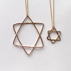 Handgemaakte Davidster Magen David Joodse ster grote of kleine hanger judaica door Rachel Pfeffer