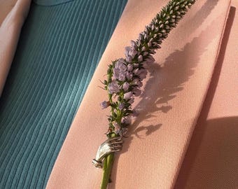 The Original Handmade Hand Lapel Pin Brooch – Holding Flowers Groom Boutonnière Tussy Mussy-Made by Rachel in Maryland USA Father’s Day
