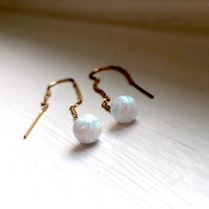 Handmade Opal Disco Ball Ear Threads