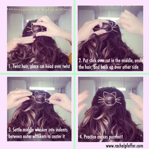 THE ORIGINAL Cat Hair Pin // Bun Holder // Whiskers Hair Slide image 7