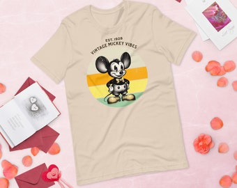 Camisa retro de Mickey, Est 1928 Vintage Mickey vibes, Comfort Colors, Unisex, camisa a juego de la familia Disney