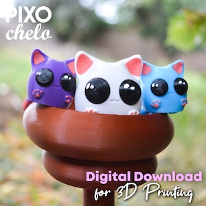 Mini cat flexi super sweet (NINIMALS COLLECTION) .STL File for 3dPrinting, Articulated Figure, Print-In-Place, Cute Flexi