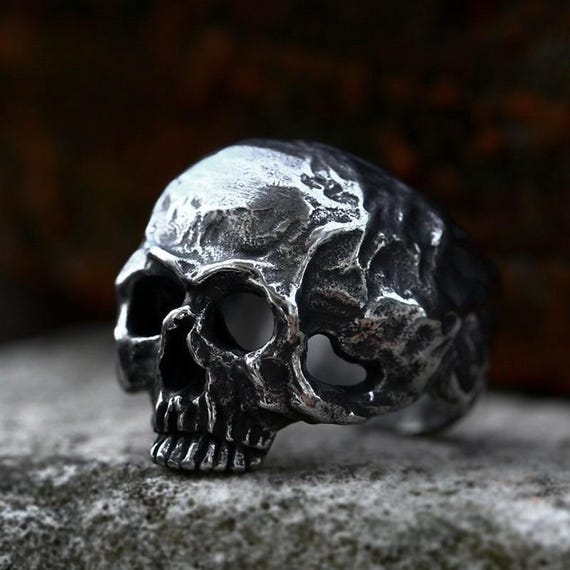 Carved Half Skull Ring LARP Stainless Steel Reaper Gothic Ring Celtic Lich Nazgul Dark Souls Biker Ring Gift for Him Gift for Her Etsy Canada