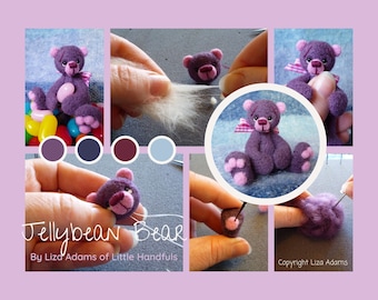 Needle Felting Tutorial.  Create Jellybean Bear by Liza Adams.  Instant Download