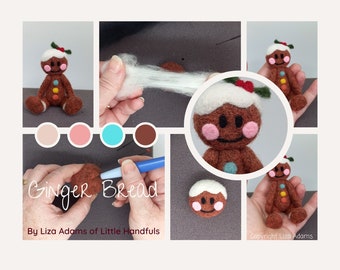 DIY Needle Felting Tutorial.  Create  Ginger by Liza Adams.  Instant Download.