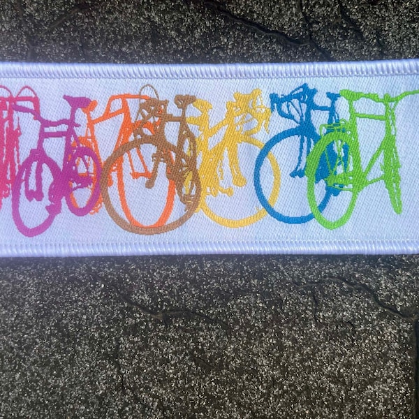 Regenbogen Bike Bunch Bügelbild - Buntes Fahrrad Reihe - 1.5x4