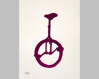 Unicycle Gorgeous Art Print- Cycling