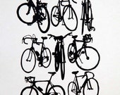 Bike Art - Bicycle Chart Screenprint - Urban Cycling Print