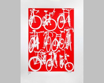 Rode Fietskaart Print